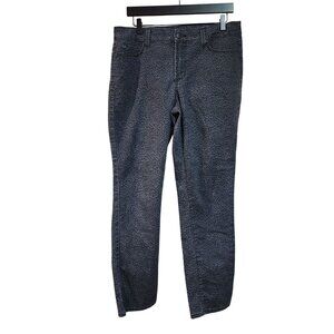 Nydj Womens Slim Fit Leopard Print Jeans Size 12 Gray